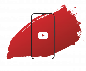 Smartphone-logo-YouTube-peinture-rouge